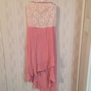 Strapless high low dress